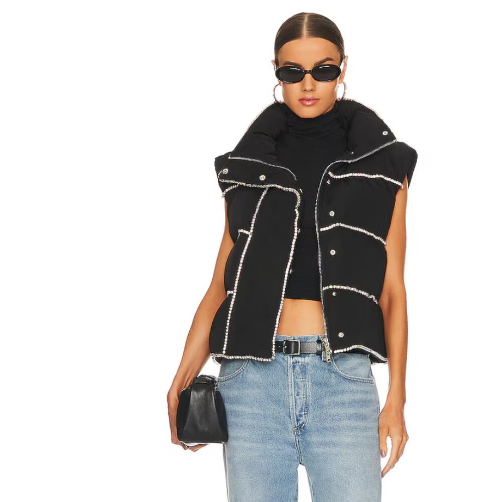 H:ours Rhinestone Puffer Vest